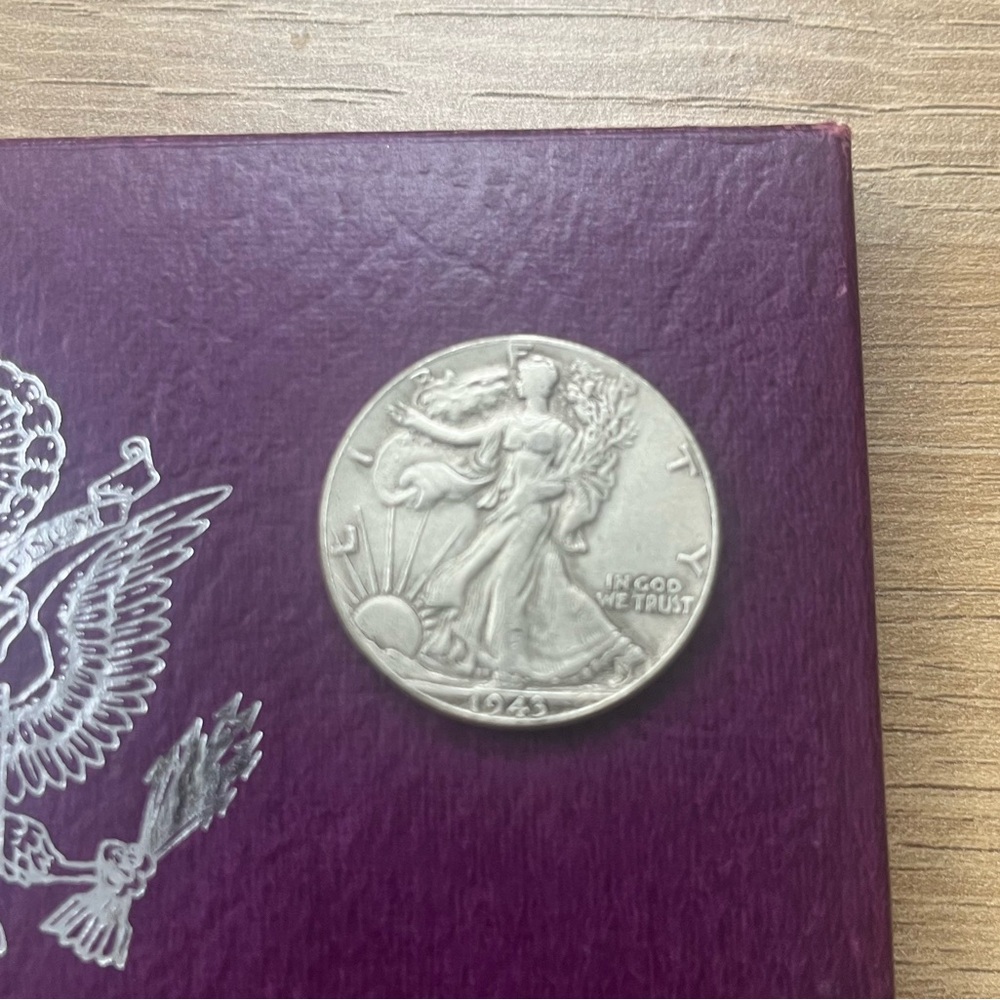 1943 50c Walking Liberty Half Dollar Uncirculated Silver US Coin - Picture 3 of 5